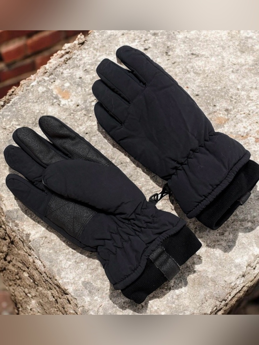 Lands’ End Women’s Black Winter Ski Gloves Size Large EUC